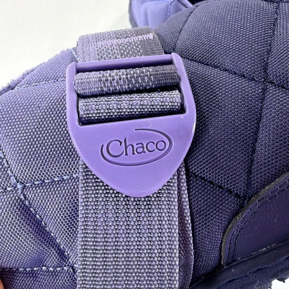 Chaco Ramble Puff Boots Womens 9 Purple Quilted Fleece Lined Outdoor Cozy Shoes